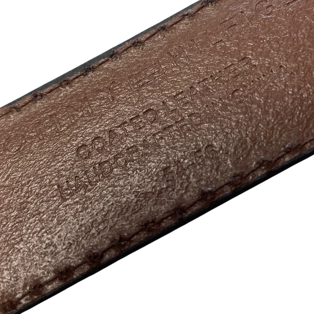 Tommy Hilfiger Brown Coated Leather Belt Vintage 90s Men's 54-56